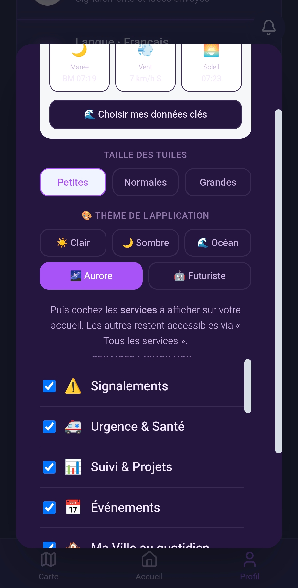 Thème Aurore de CivicApp