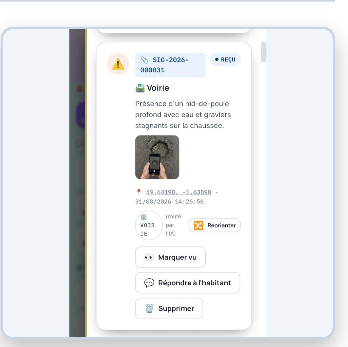 Fiche ticket côté agent municipal